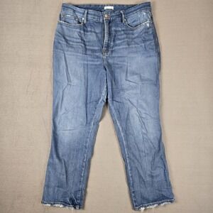 Good American Good Curve Straight Jeans Womens 15 Stretch Modern Blue Denim